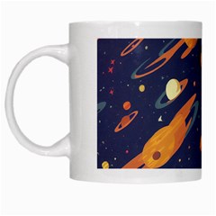 Space Galaxy Planet Universe Stars Night Fantasy White Mug by Grandong