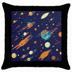 Space Galaxy Planet Universe Stars Night Fantasy Throw Pillow Case (black) by Grandong