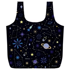 Starry Night  Space Constellations  Stars  Galaxy  Universe Graphic  Illustration Full Print Recycle Bag (xxl) by Grandong