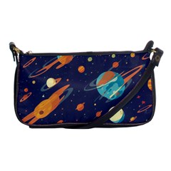 Space Galaxy Planet Universe Stars Night Fantasy Shoulder Clutch Bag by Grandong