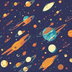 Space Galaxy Planet Universe Stars Night Fantasy Play Mat (square) by Grandong