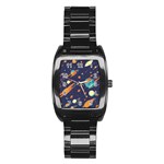 Space Galaxy Planet Universe Stars Night Fantasy Stainless Steel Barrel Watch Front