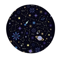 Starry Night  Space Constellations  Stars  Galaxy  Universe Graphic  Illustration Mini Round Pill Box (pack Of 3) by Grandong