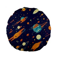 Space Galaxy Planet Universe Stars Night Fantasy Standard 15  Premium Flano Round Cushions by Grandong