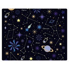 Starry Night  Space Constellations  Stars  Galaxy  Universe Graphic  Illustration Premium Plush Fleece Blanket (medium)