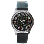 Illustration Universe Star Planet Round Metal Watch Front