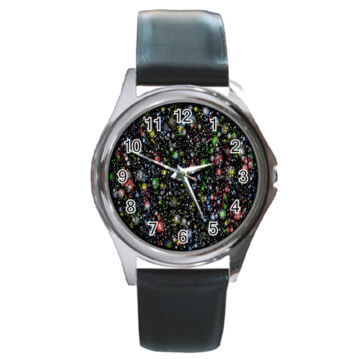 Illustration Universe Star Planet Round Metal Watch