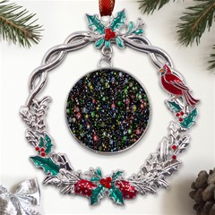 Illustration Universe Star Planet Metal X mas Wreath Holly Leaf Ornament by Grandong