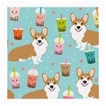 Welsh Corgi Boba Tea Bubble Cute Kawaii Dog Breed Medium Glasses Cloth Front