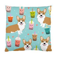 Welsh Corgi Boba Tea Bubble Cute Kawaii Dog Breed Standard Cushion Case (one Side) by Grandong