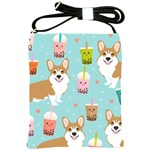 Welsh Corgi Boba Tea Bubble Cute Kawaii Dog Breed Shoulder Sling Bag Front