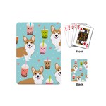 Welsh Corgi Boba Tea Bubble Cute Kawaii Dog Breed Playing Cards Single Design (Mini) Back