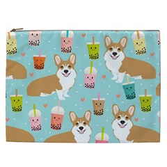 Welsh Corgi Boba Tea Bubble Cute Kawaii Dog Breed Cosmetic Bag (xxl) by Grandong