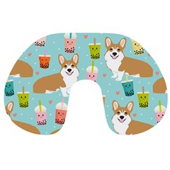 Welsh Corgi Boba Tea Bubble Cute Kawaii Dog Breed Travel Neck Pillow by Grandong