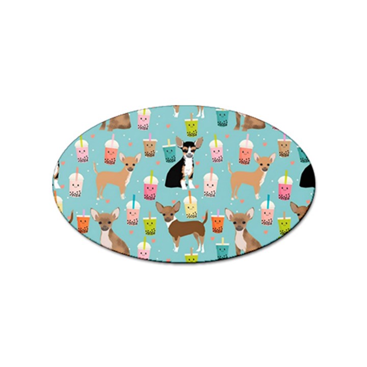 Chihuahua Bubble Kawaii Boba Tea Cute Dog Sticker Oval (10 pack)