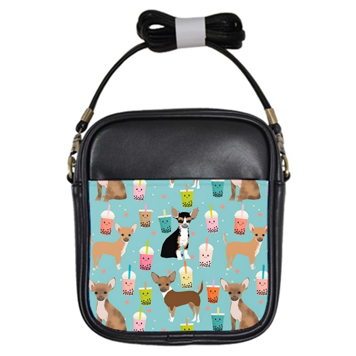 Chihuahua Bubble Kawaii Boba Tea Cute Dog Girls Sling Bag