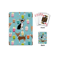 Chihuahua Bubble Kawaii Boba Tea Cute Dog Playing Cards Single Design (mini) by Grandong