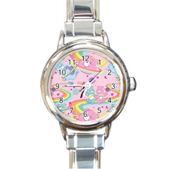 Bears Kawaii Pattern Round Italian Charm Watch by Grandong