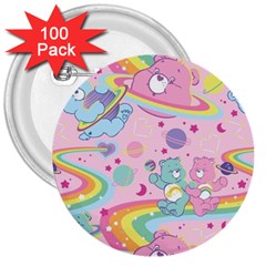 Bears Kawaii Pattern 3  Buttons (100 Pack)  by Grandong