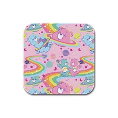 Bears Kawaii Pattern Rubber Square Coaster (4 Pack) by Grandong