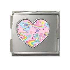 Bears Kawaii Pattern Mega Link Heart Italian Charm (18mm) by Grandong