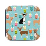 Chihuahua Bubble Kawaii Boba Tea Cute Dog Square Metal Box (Black) Front