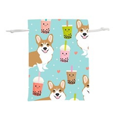 Welsh Corgi Boba Tea Bubble Cute Kawaii Dog Breed Lightweight Drawstring Pouch (s) by Grandong