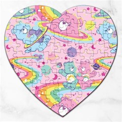 Bears Kawaii Pattern Jigsaw Puzzle (heart) by Grandong