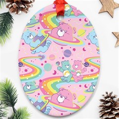 Bears Kawaii Pattern Oval Ornament (two Sides) by Grandong