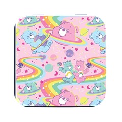 Bears Kawaii Pattern Square Metal Box (black) by Grandong