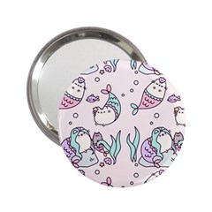 Cartoon Cat Cute Animal Design Drawing Illustration Kawaii 2 25  Handbag Mirrors by Grandong