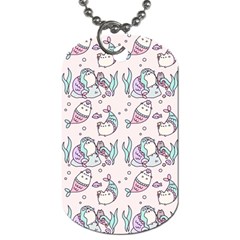 Cartoon Cat Cute Animal Design Drawing Illustration Kawaii Dog Tag (one Side) by Grandong