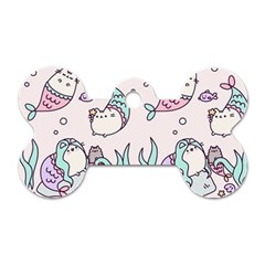 Cartoon Cat Cute Animal Design Drawing Illustration Kawaii Dog Tag Bone (one Side) by Grandong