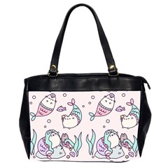 Cartoon Cat Cute Animal Design Drawing Illustration Kawaii Oversize Office Handbag (2 Sides) by Grandong