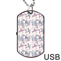 Cartoon Cat Cute Animal Design Drawing Illustration Kawaii Dog Tag Usb Flash (one Side) by Grandong