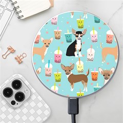 Chihuahua Bubble Kawaii Boba Tea Cute Dog Wireless Fast Charger(white) by Grandong