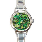 Dino Kawaii Round Italian Charm Watch Front