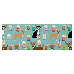 Chihuahua Bubble Kawaii Boba Tea Cute Dog Banner And Sign 8  X 3  by Grandong