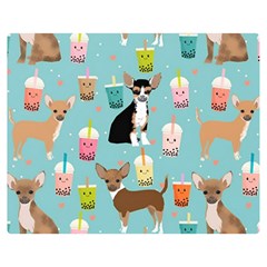 Chihuahua Bubble Kawaii Boba Tea Cute Dog Premium Plush Fleece Blanket (medium) by Grandong