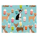 Chihuahua Bubble Kawaii Boba Tea Cute Dog Premium Plush Fleece Blanket (Large) 80 x60  Blanket Front