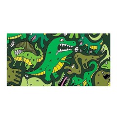 Dino Kawaii Satin Wrap 35  X 70  by Grandong