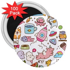 Set-kawaii-doodles -- 3  Magnets (100 Pack) by Grandong