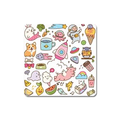 Set-kawaii-doodles -- Square Magnet by Grandong