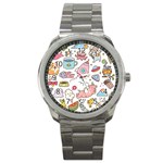 Set-kawaii-doodles -- Sport Metal Watch Front