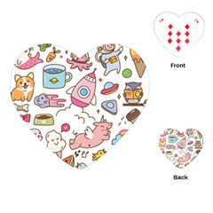 Set-kawaii-doodles -- Playing Cards Single Design (heart) by Grandong