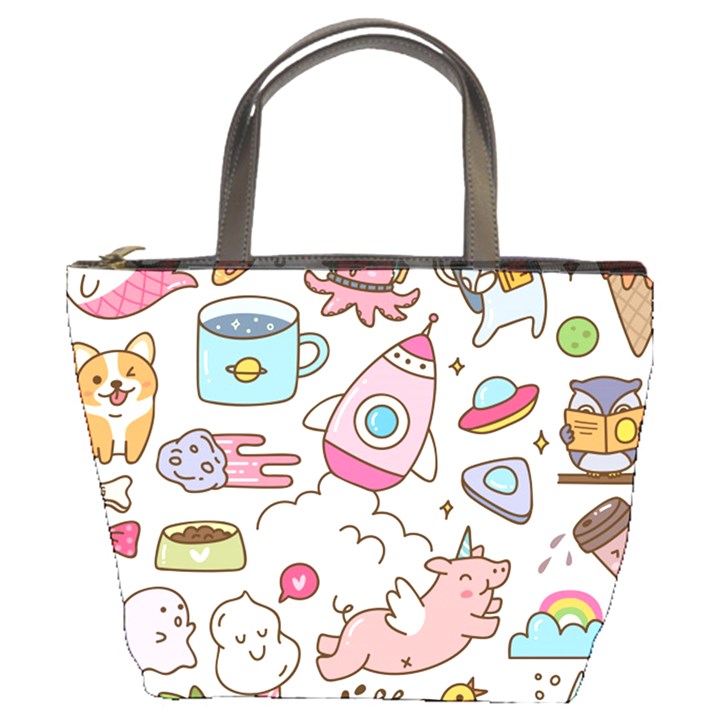 Set-kawaii-doodles -- Bucket Bag