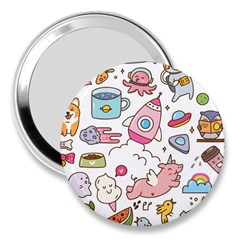 Set-kawaii-doodles -- 3  Handbag Mirrors by Grandong