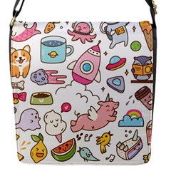 Set-kawaii-doodles -- Flap Closure Messenger Bag (s) by Grandong