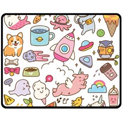 Set-kawaii-doodles -- Two Sides Fleece Blanket (medium) by Grandong