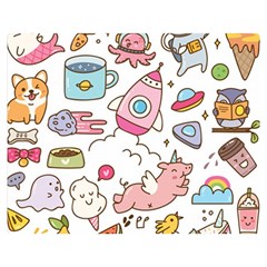 Set-kawaii-doodles -- Two Sides Premium Plush Fleece Blanket (medium) by Grandong